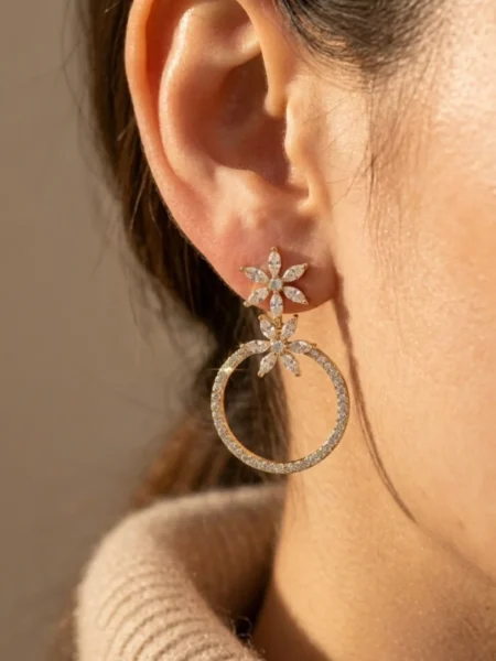 Kolczyki DIAMOND BLOOM - FLORAL HOOPS