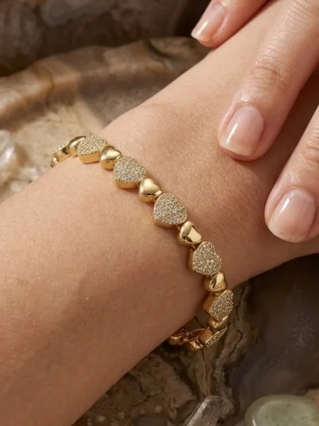 Bransoletka DUAL HEARTS 14K - SPARKLE & SHINE