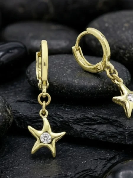 Kolczyki GOLDEN STARFISH 14K - SUN-KISSED GLOW