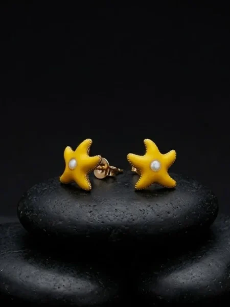 Kolczyki YELLOW STARFISH - SUNSHINE VIBE