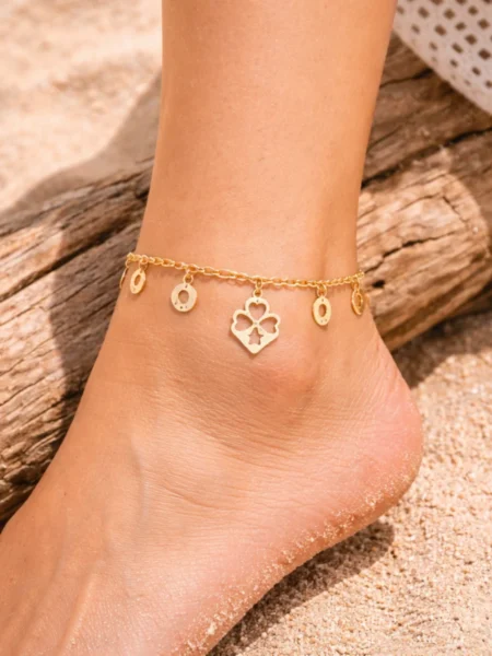 Bransoletka na kostkę LUCKY SUMMER 14K - GOLDEN CHARM